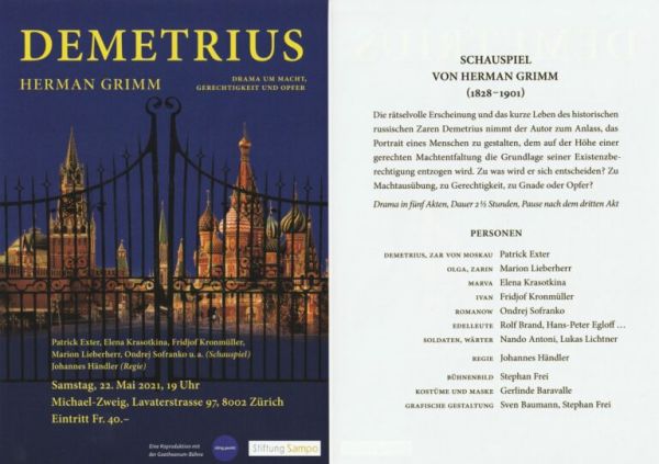 Olga in «Demetrius» von Herman Grimm – 2019/2020/2021